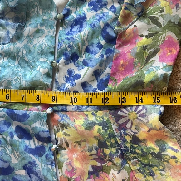 SundayUp Floral Long Sleeved V-Neck Dress Ruffles Small Picnic Casual Party - Picture 8 of 11